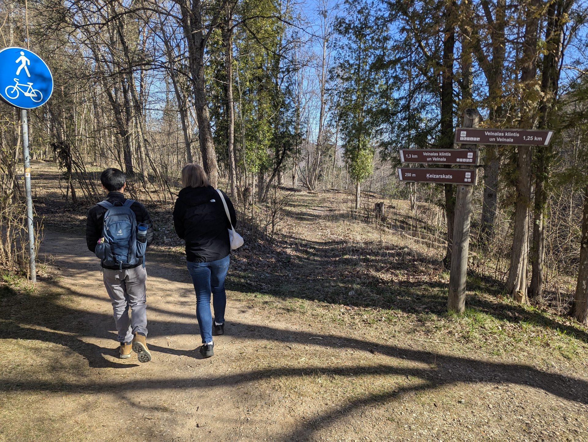 Vandringsleder i Gaujadalen nära Velnu klints (Djävulsklipporna)